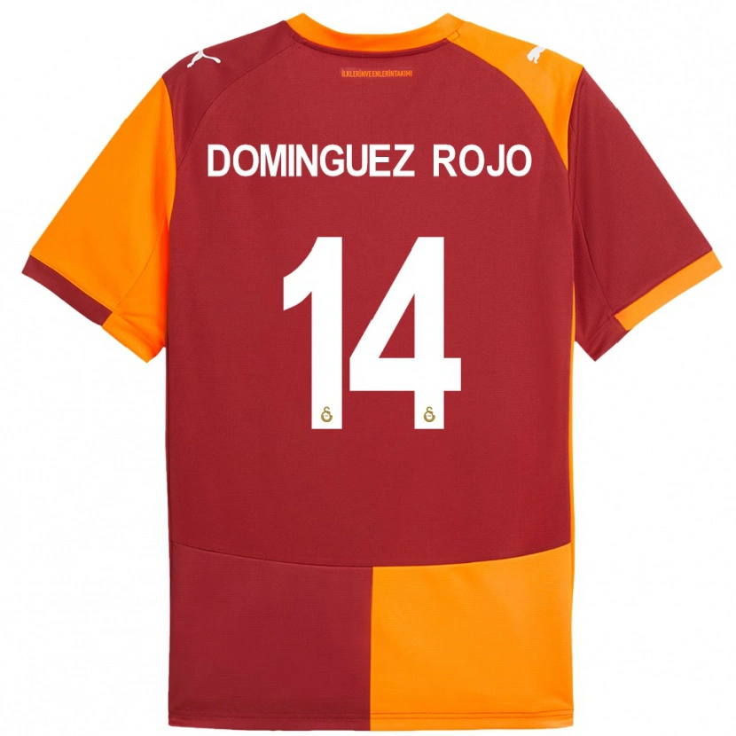 Danxen Criança Camisola Laura Dominguez Rojo #14 Vermelho Laranja Principal 2025/26 Camisa Brasil