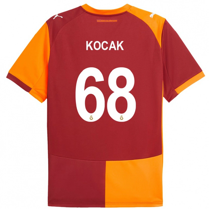 Danxen Criança Camisola Furkan Koçak #68 Vermelho Laranja Principal 2025/26 Camisa Brasil