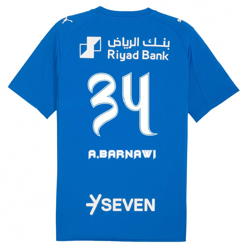 Danxen Criança Camisola Abdulsalam Barnawi #34 Azul Branco Principal 2025/26 Camisa Brasil