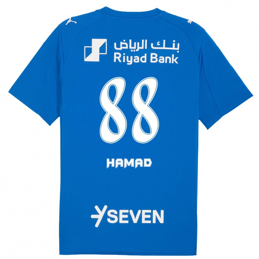 Danxen Criança Camisola Hamad Al-Yami #88 Azul Branco Principal 2025/26 Camisa Brasil