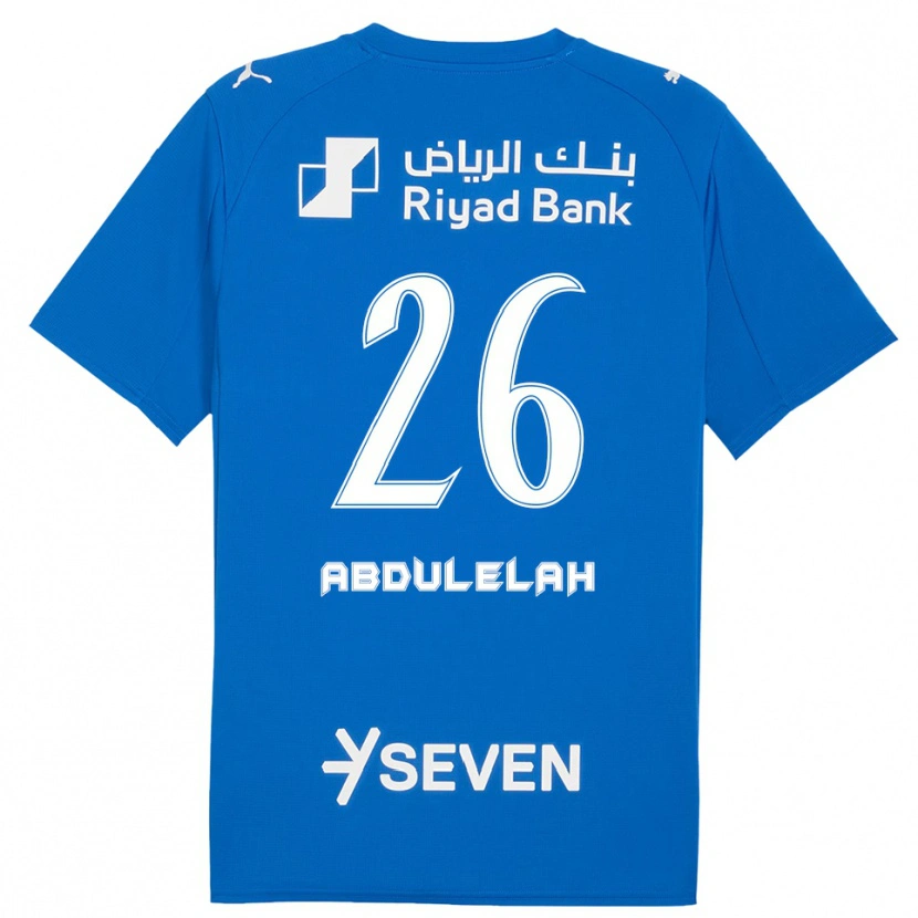 Danxen Criança Camisola Abdulelah Al-Malki #26 Azul Branco Principal 2025/26 Camisa Brasil