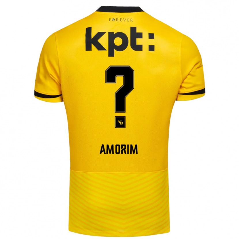 Danxen Criança Camisola Rui Amorim #0 Amarelo Preto Principal 2025/26 Camisa Brasil