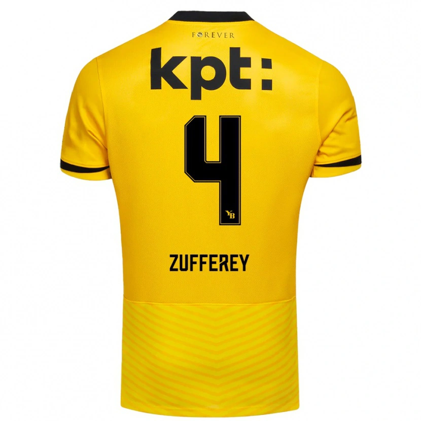 Danxen Criança Camisola Gil Zufferey #4 Amarelo Preto Principal 2025/26 Camisa Brasil