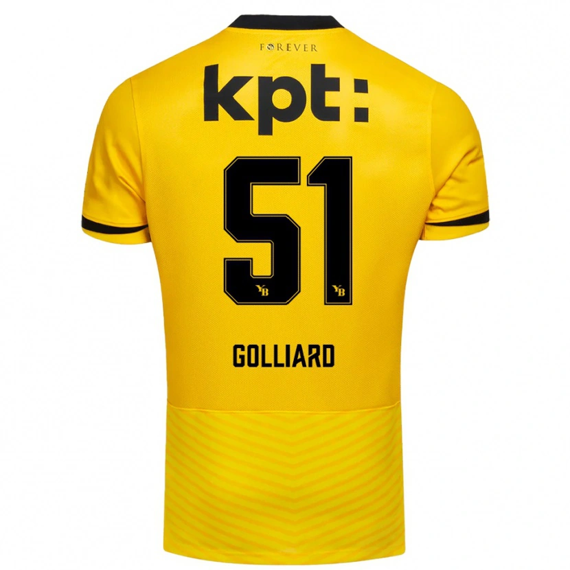 Danxen Criança Camisola Théo Golliard #51 Amarelo Preto Principal 2025/26 Camisa Brasil