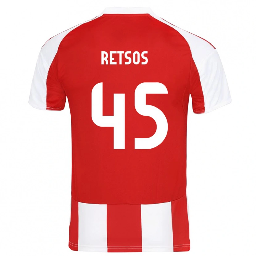 Danxen Criança Camisola Panagiotis Retsos #45 Vermelho Branco Principal 2025/26 Camisa Brasil