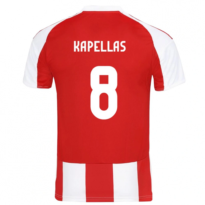 Danxen Criança Camisola Christos Kapellas #8 Vermelho Branco Principal 2025/26 Camisa Brasil