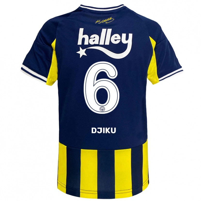 Danxen Criança Camisola Alexander Djiku #6 Amarelo Marinho Branco Principal 2025/26 Camisa Brasil