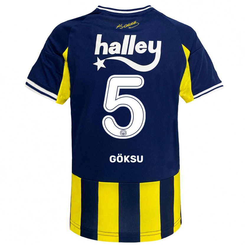 Danxen Criança Camisola Yaşam Göksu #5 Amarelo Marinho Branco Principal 2025/26 Camisa Brasil