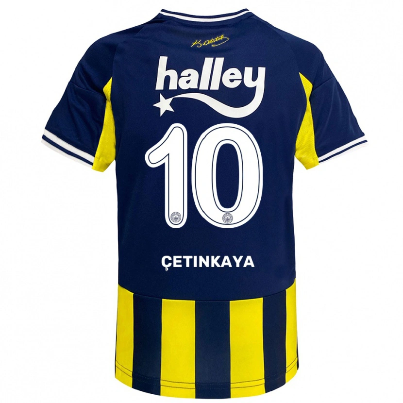 Danxen Criança Camisola Eyüp Çetinkaya #10 Amarelo Marinho Branco Principal 2025/26 Camisa Brasil