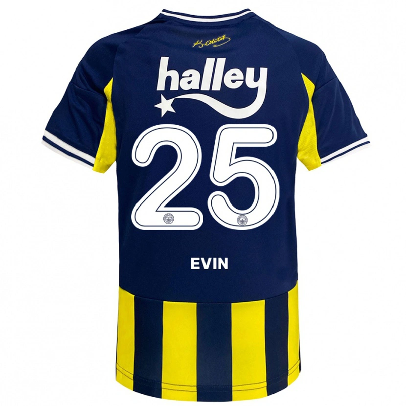 Danxen Criança Camisola Yiğit Evin #25 Amarelo Marinho Branco Principal 2025/26 Camisa Brasil