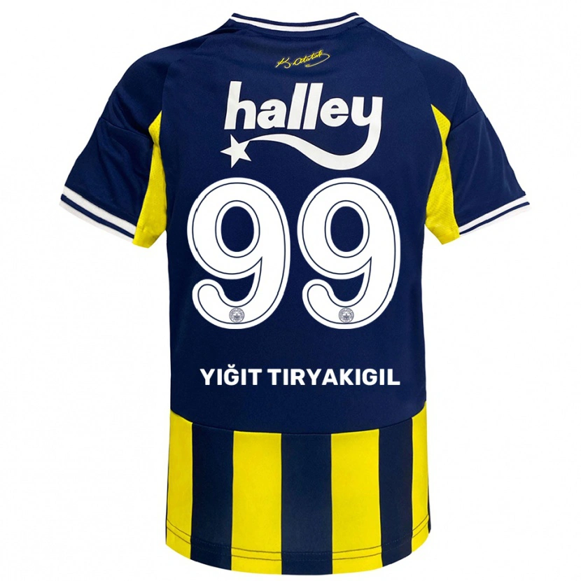 Danxen Criança Camisola Ömer Yiğit Tiryakigil #99 Amarelo Marinho Branco Principal 2025/26 Camisa Brasil