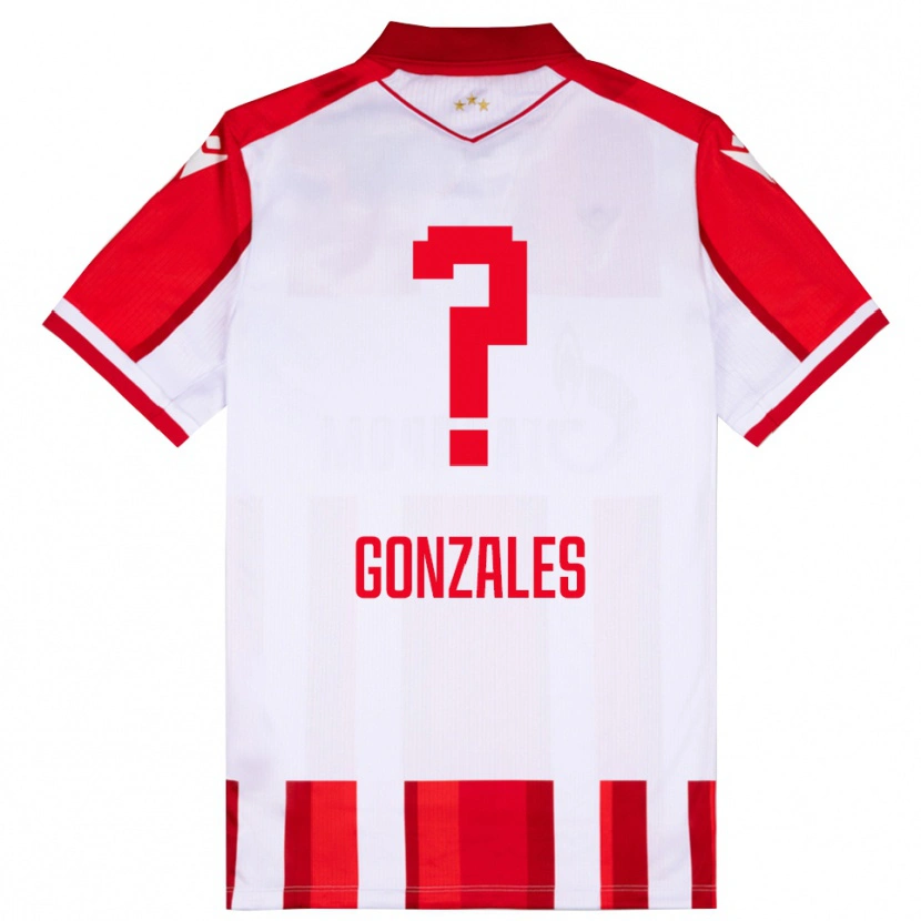 Danxen Criança Camisola Jesus Gonzales #0 Vermelho Branco Principal 2025/26 Camisa Brasil