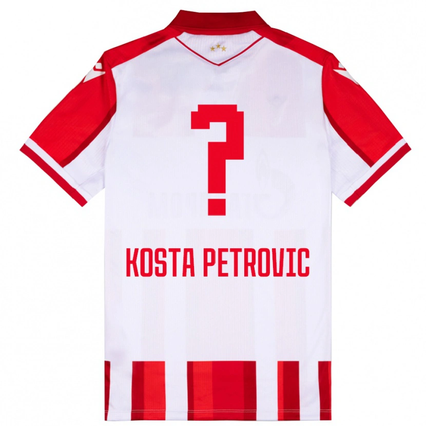 Danxen Criança Camisola Kosta Petrovic #0 Vermelho Branco Principal 2025/26 Camisa Brasil