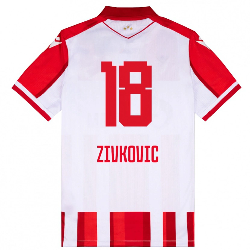 Danxen Criança Camisola Andrej Zivkovic #18 Vermelho Branco Principal 2025/26 Camisa Brasil