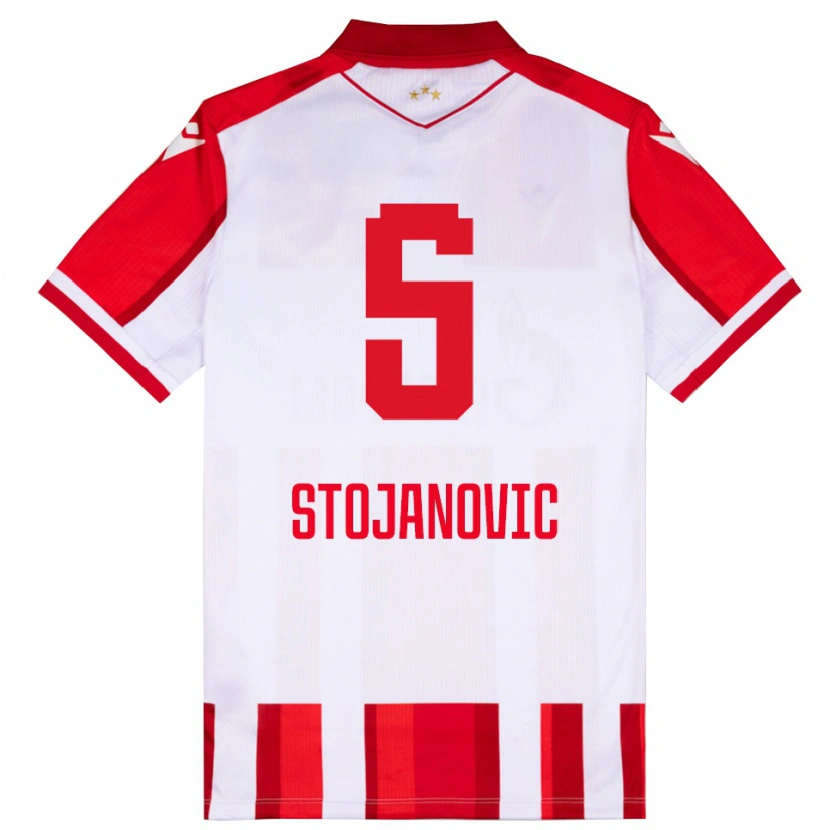 Danxen Criança Camisola Viktor Stojanovic #5 Vermelho Branco Principal 2025/26 Camisa Brasil