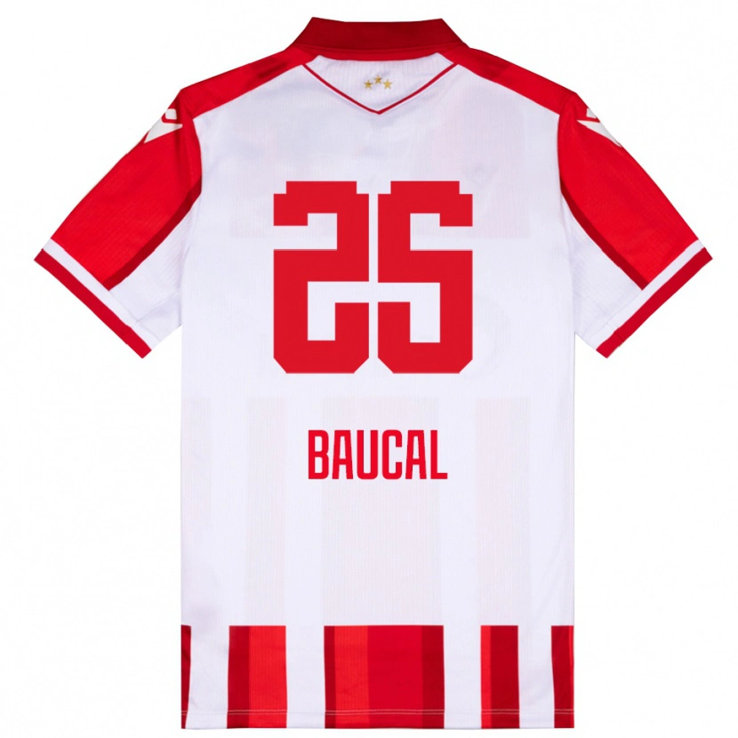 Danxen Criança Camisola Strahinja Baucal #25 Vermelho Branco Principal 2025/26 Camisa Brasil