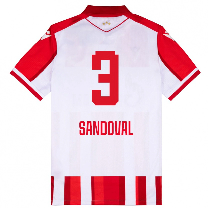 Danxen Criança Camisola Keimer Sandoval #3 Vermelho Branco Principal 2025/26 Camisa Brasil