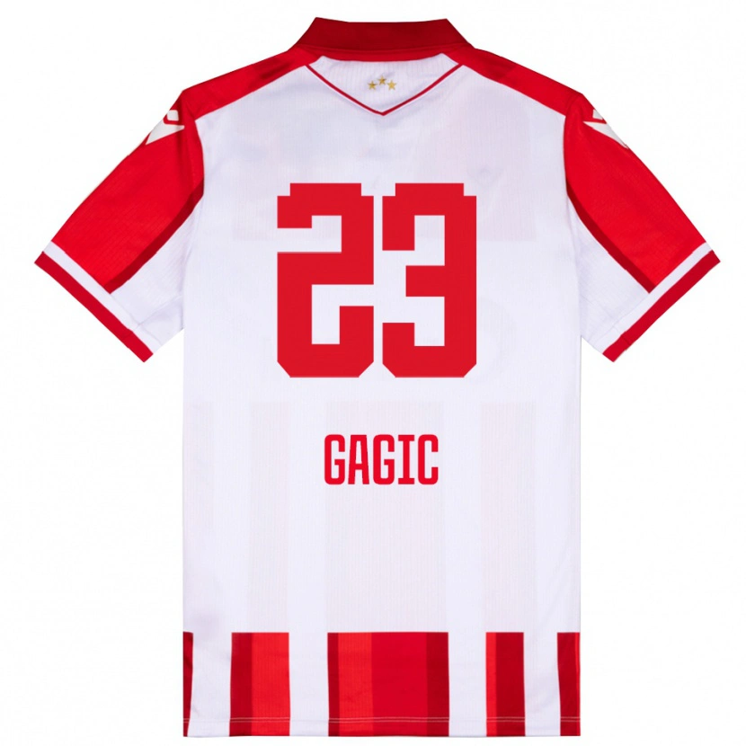 Danxen Criança Camisola Matija Gagic #23 Vermelho Branco Principal 2025/26 Camisa Brasil