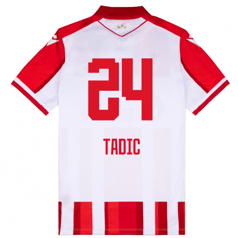 Danxen Criança Camisola Ilija Tadic #24 Vermelho Branco Principal 2025/26 Camisa Brasil