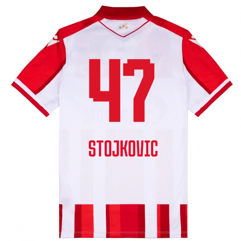 Danxen Criança Camisola Strahinja Stojkovic #47 Vermelho Branco Principal 2025/26 Camisa Brasil
