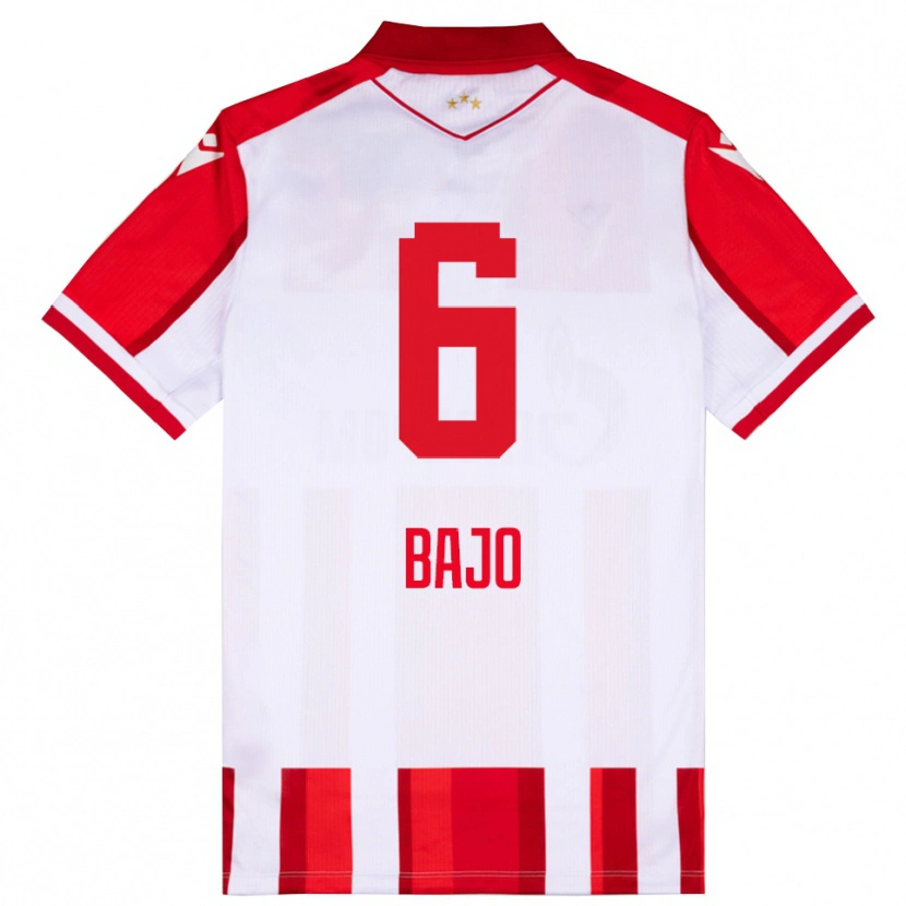 Danxen Criança Camisola Mahmudu Bajo #6 Vermelho Branco Principal 2025/26 Camisa Brasil