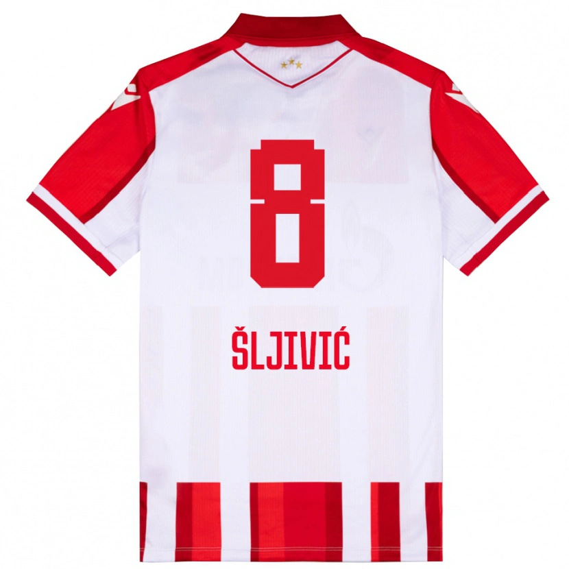 Danxen Criança Camisola Jovan Sljivic #8 Vermelho Branco Principal 2025/26 Camisa Brasil