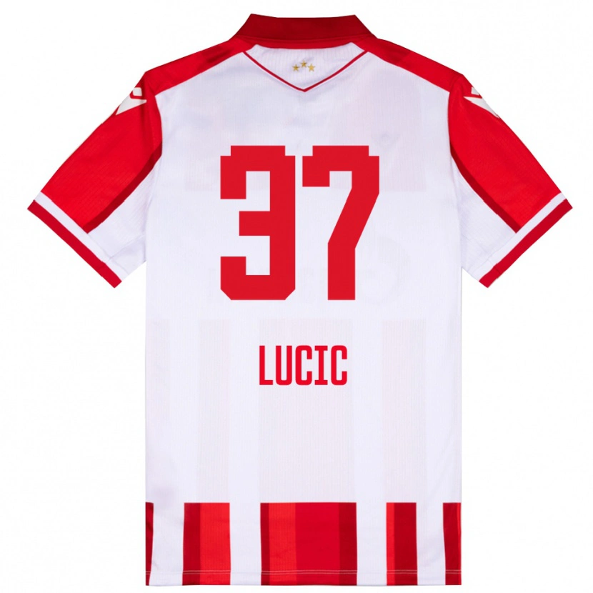 Danxen Criança Camisola Vladimir Lucic #37 Vermelho Branco Principal 2025/26 Camisa Brasil