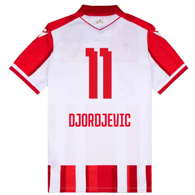 Danxen Criança Camisola Uros Djordjevic #11 Vermelho Branco Principal 2025/26 Camisa Brasil