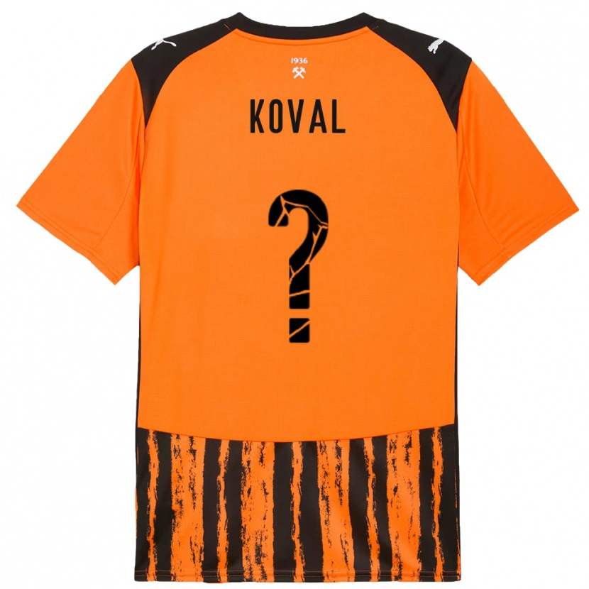Danxen Criança Camisola Maksym Koval #0 Laranja Preto Principal 2025/26 Camisa Brasil