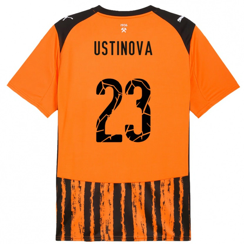 Danxen Criança Camisola Liudmyla Ustinova #23 Laranja Preto Principal 2025/26 Camisa Brasil
