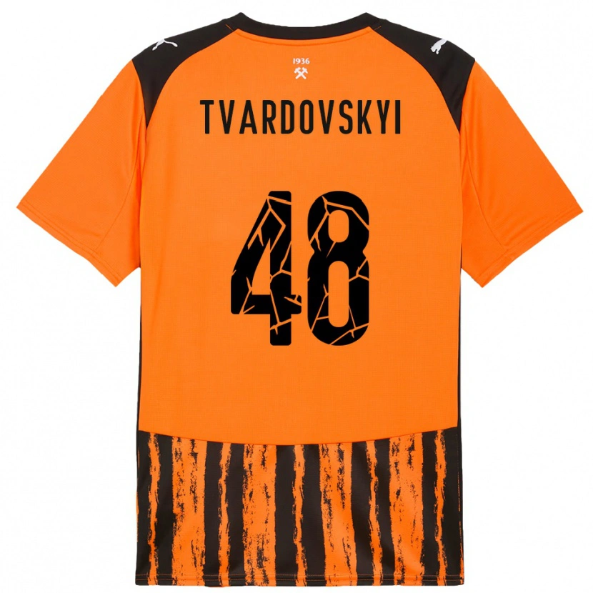 Danxen Criança Camisola Denys Tvardovskyi #48 Laranja Preto Principal 2025/26 Camisa Brasil