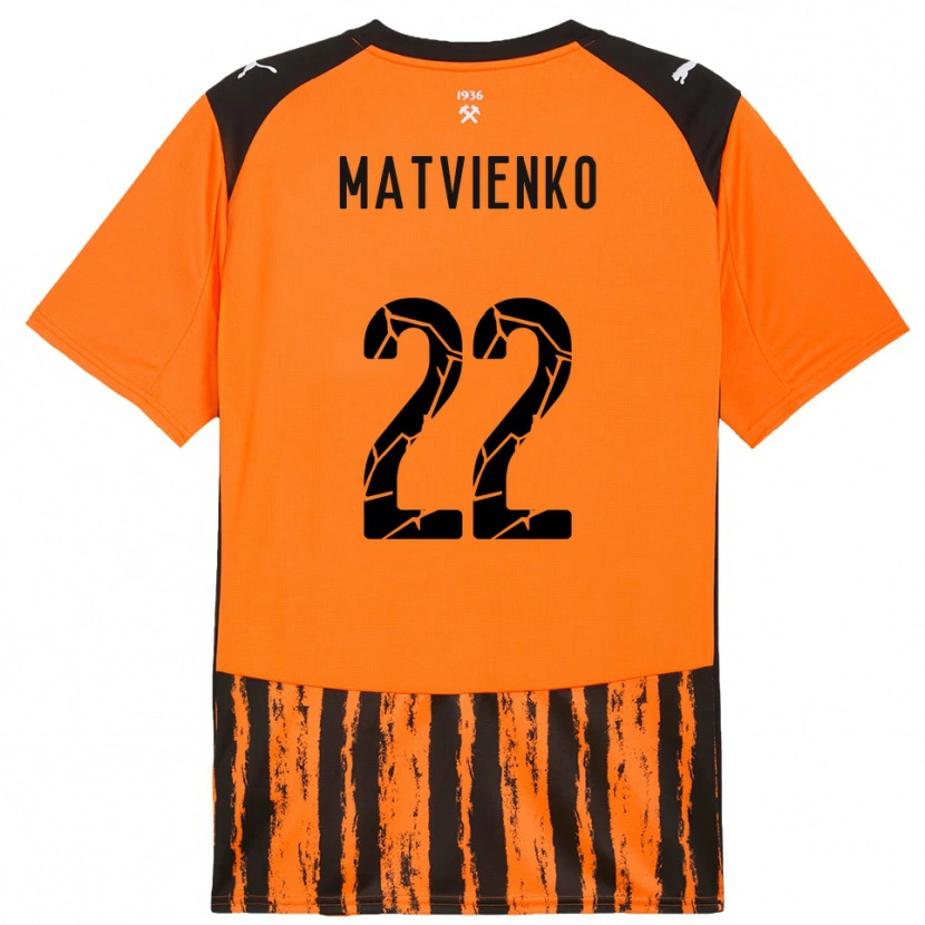 Danxen Criança Camisola Mykola Matvienko #22 Laranja Preto Principal 2025/26 Camisa Brasil