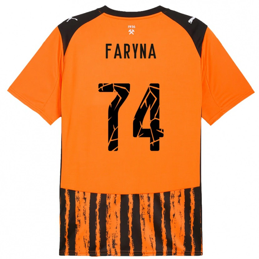 Danxen Criança Camisola Maryan Faryna #74 Laranja Preto Principal 2025/26 Camisa Brasil