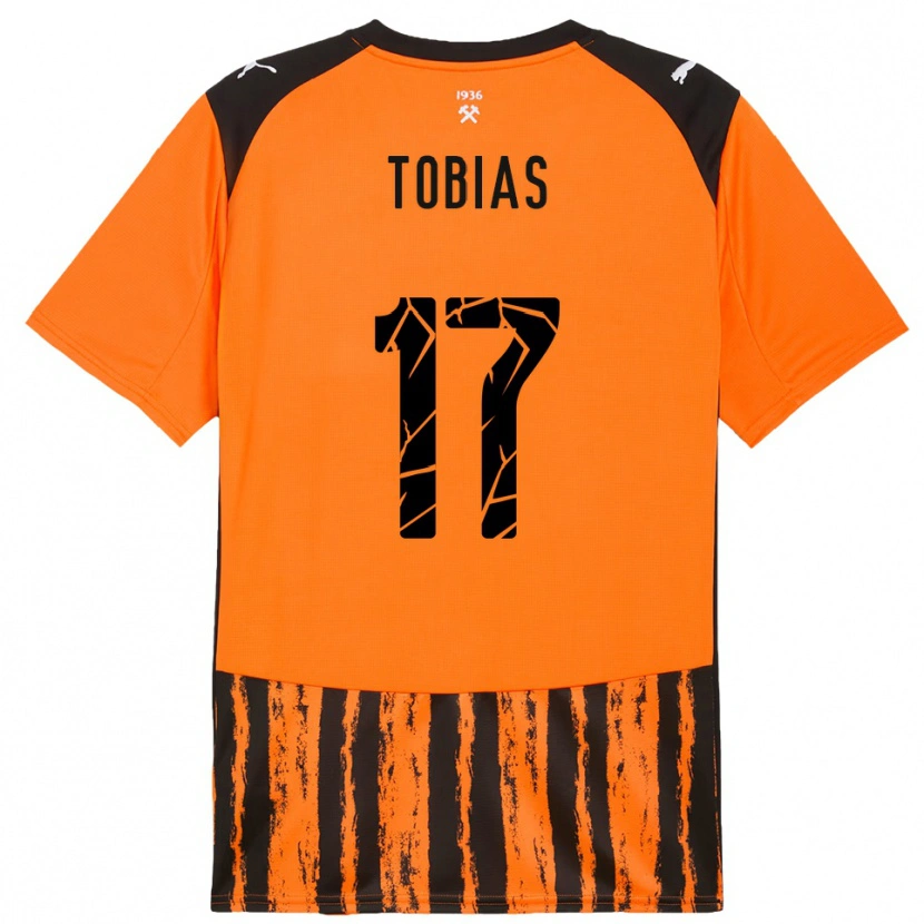 Danxen Criança Camisola Vinícius Tobias #17 Laranja Preto Principal 2025/26 Camisa Brasil