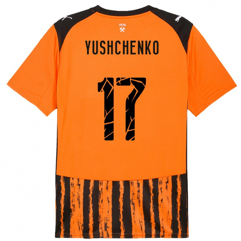 Danxen Criança Camisola Oleksandr Yushchenko #17 Laranja Preto Principal 2025/26 Camisa Brasil