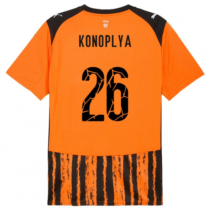 Danxen Criança Camisola Yukhym Konoplya #26 Laranja Preto Principal 2025/26 Camisa Brasil