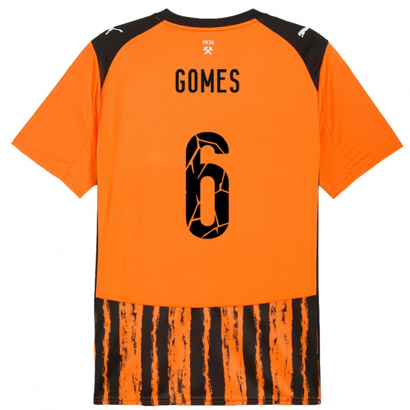Danxen Criança Camisola Marlon Gomes #6 Laranja Preto Principal 2025/26 Camisa Brasil
