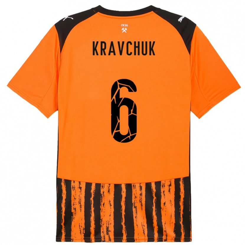 Danxen Criança Camisola Diana Kravchuk #6 Laranja Preto Principal 2025/26 Camisa Brasil