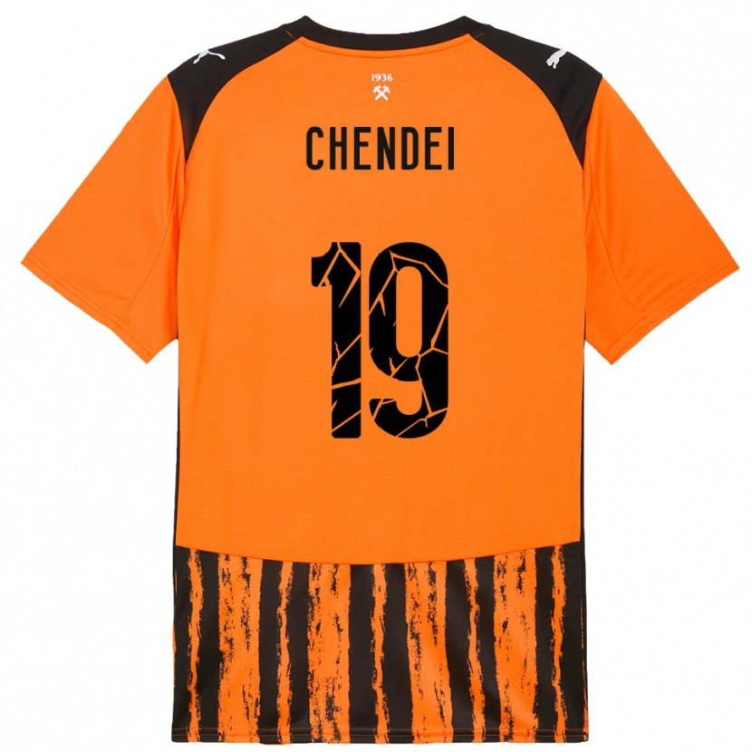 Danxen Criança Camisola Nataliia Chendei #19 Laranja Preto Principal 2025/26 Camisa Brasil