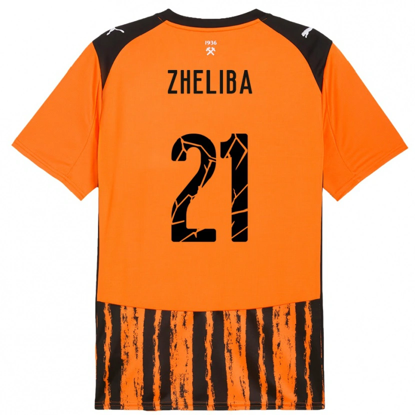 Danxen Criança Camisola Yan Zheliba #21 Laranja Preto Principal 2025/26 Camisa Brasil