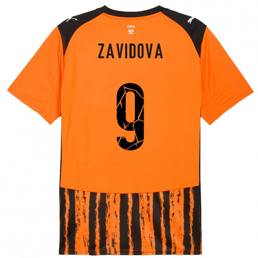 Danxen Criança Camisola Yuliana Zavidova #9 Laranja Preto Principal 2025/26 Camisa Brasil
