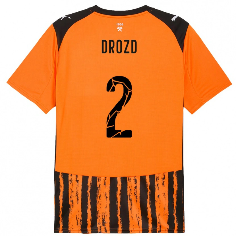 Danxen Criança Camisola Anton Drozd #2 Laranja Preto Principal 2025/26 Camisa Brasil