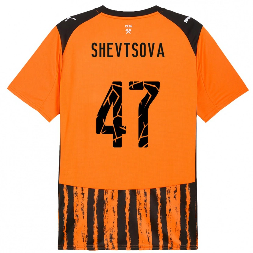 Danxen Criança Camisola Viktoriia Shevtsova #47 Laranja Preto Principal 2025/26 Camisa Brasil