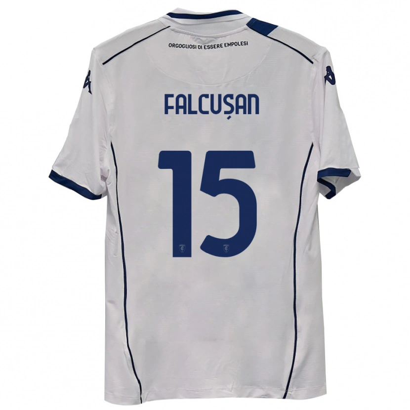 Danxen Criança Camisola Darius Fălcușan #15 Azul Marinho Escuro Alternativa 2025/26 Camisa Brasil