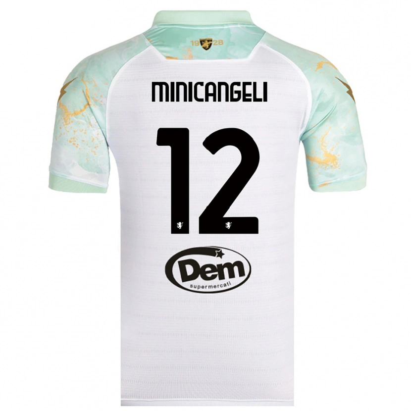 Danxen Criança Camisola Francesco Minicangeli #12 Branco Preto Alternativa 2025/26 Camisa Brasil