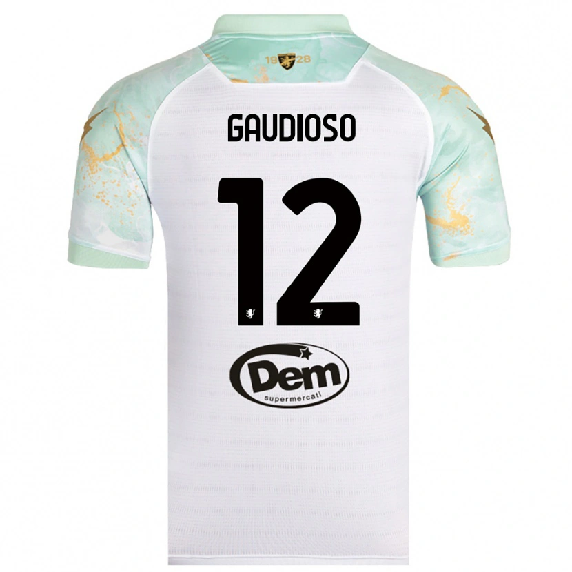 Danxen Criança Camisola Gianmaria Gaudioso #12 Branco Preto Alternativa 2025/26 Camisa Brasil