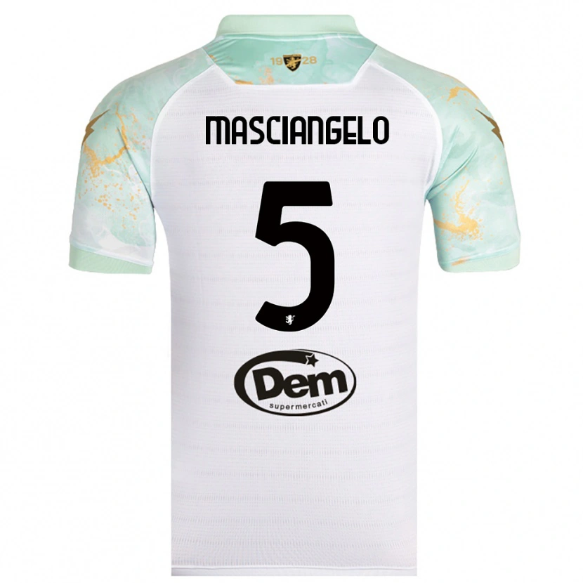 Danxen Criança Camisola Edoardo Masciangelo #5 Branco Preto Alternativa 2025/26 Camisa Brasil