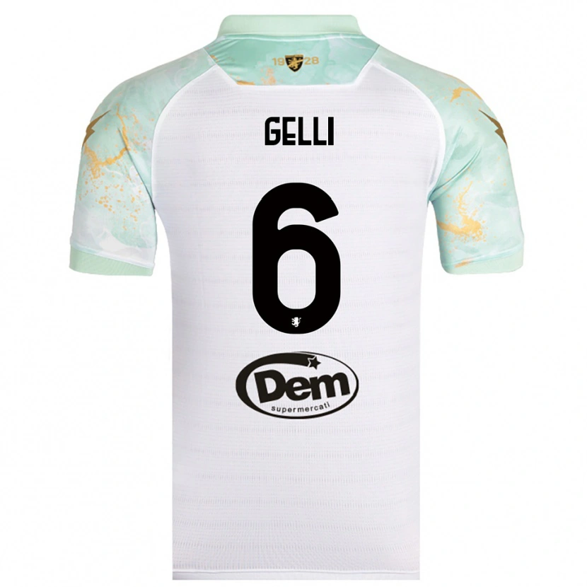 Danxen Criança Camisola Jacopo Gelli #6 Branco Preto Alternativa 2025/26 Camisa Brasil