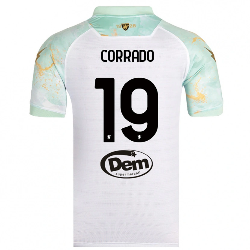 Danxen Criança Camisola Niccolò Corrado #19 Branco Preto Alternativa 2025/26 Camisa Brasil