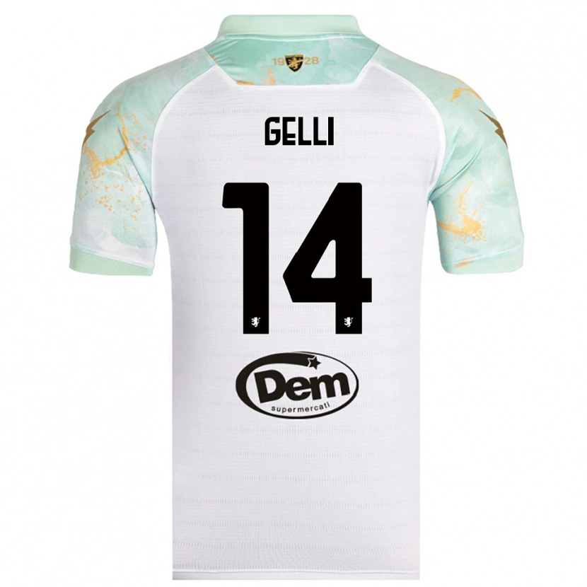 Danxen Criança Camisola Francesco Gelli #14 Branco Preto Alternativa 2025/26 Camisa Brasil